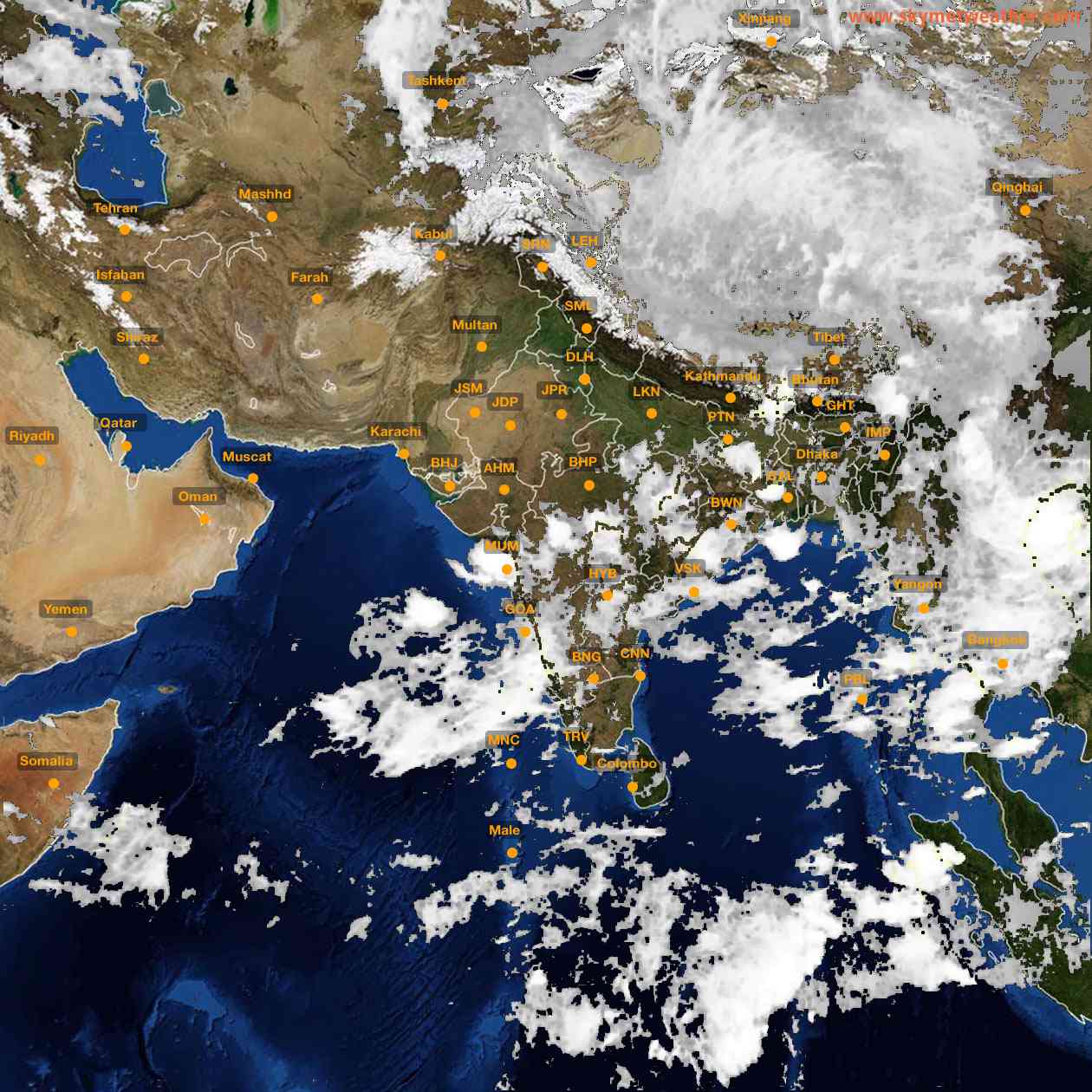 Latest INSAT Weather Satellite Image of India - Infrared Map - 01:00 IST on 9 June 2026
