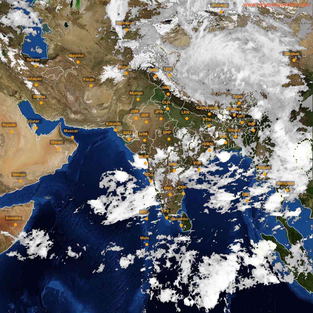 Latest INSAT Weather Satellite Image of India - Infrared Map - 02:00 IST on 9 June 2026