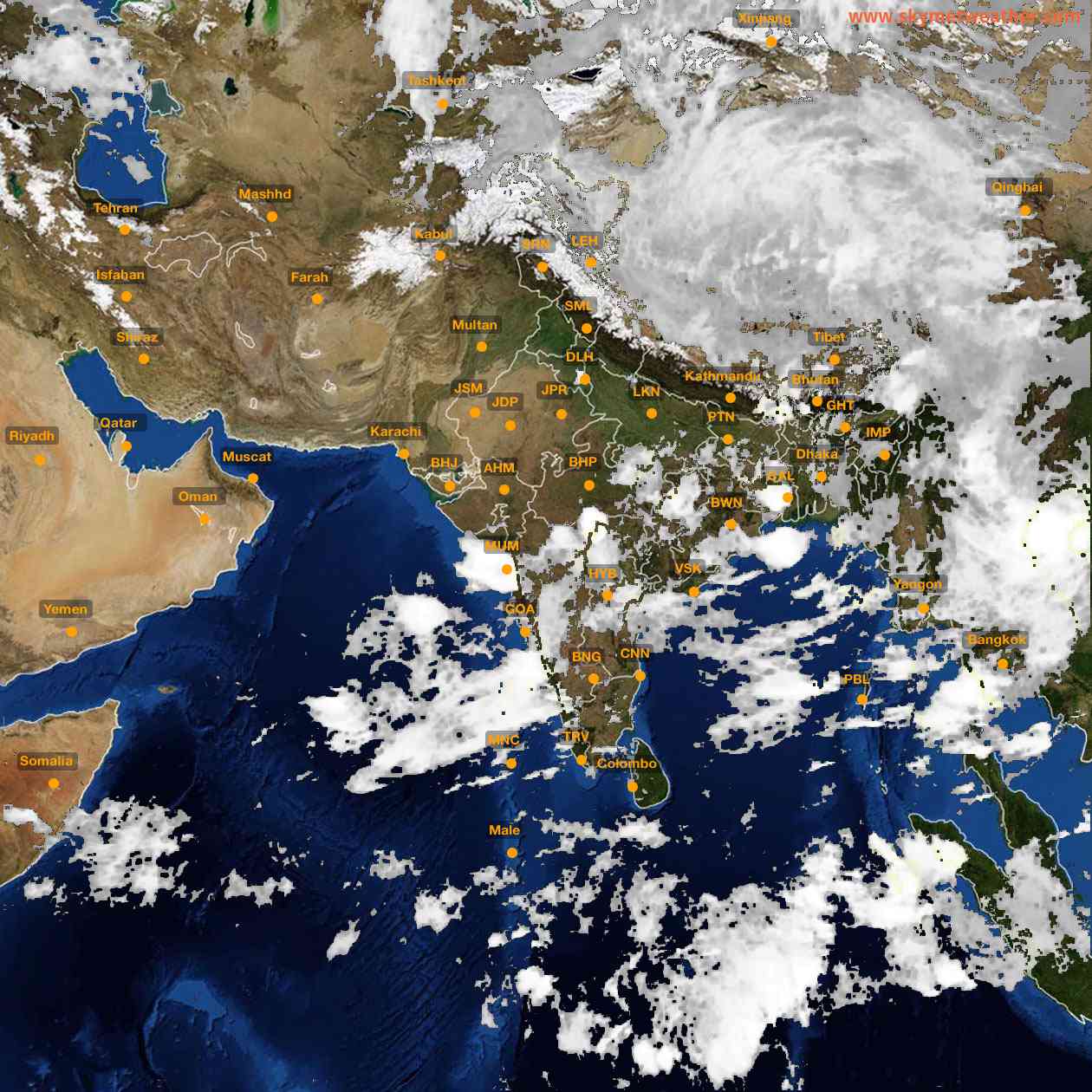 Latest INSAT Weather Satellite Image of India - Infrared Map - 03:00 IST on 9 June 2026