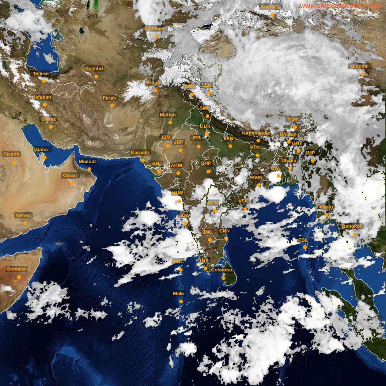 Latest INSAT Weather Satellite Image of India - Infrared Map - 04:00 IST on 9 June 2026