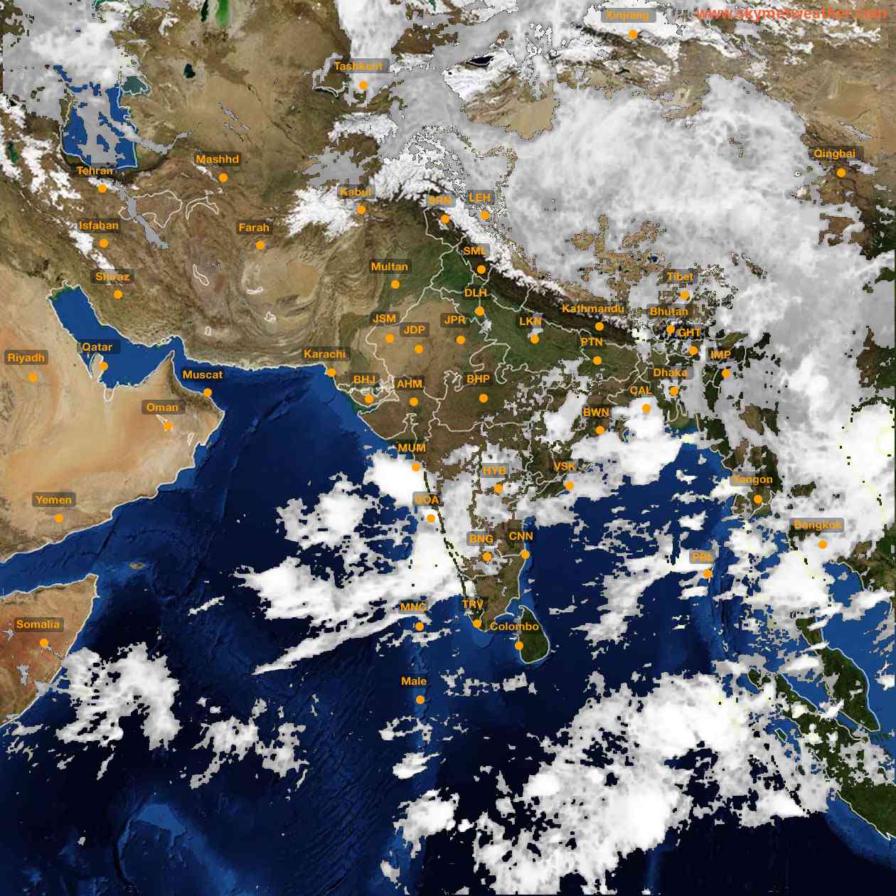 Latest INSAT Weather Satellite Image of India - Infrared Map - 07:00 IST on 9 June 2026