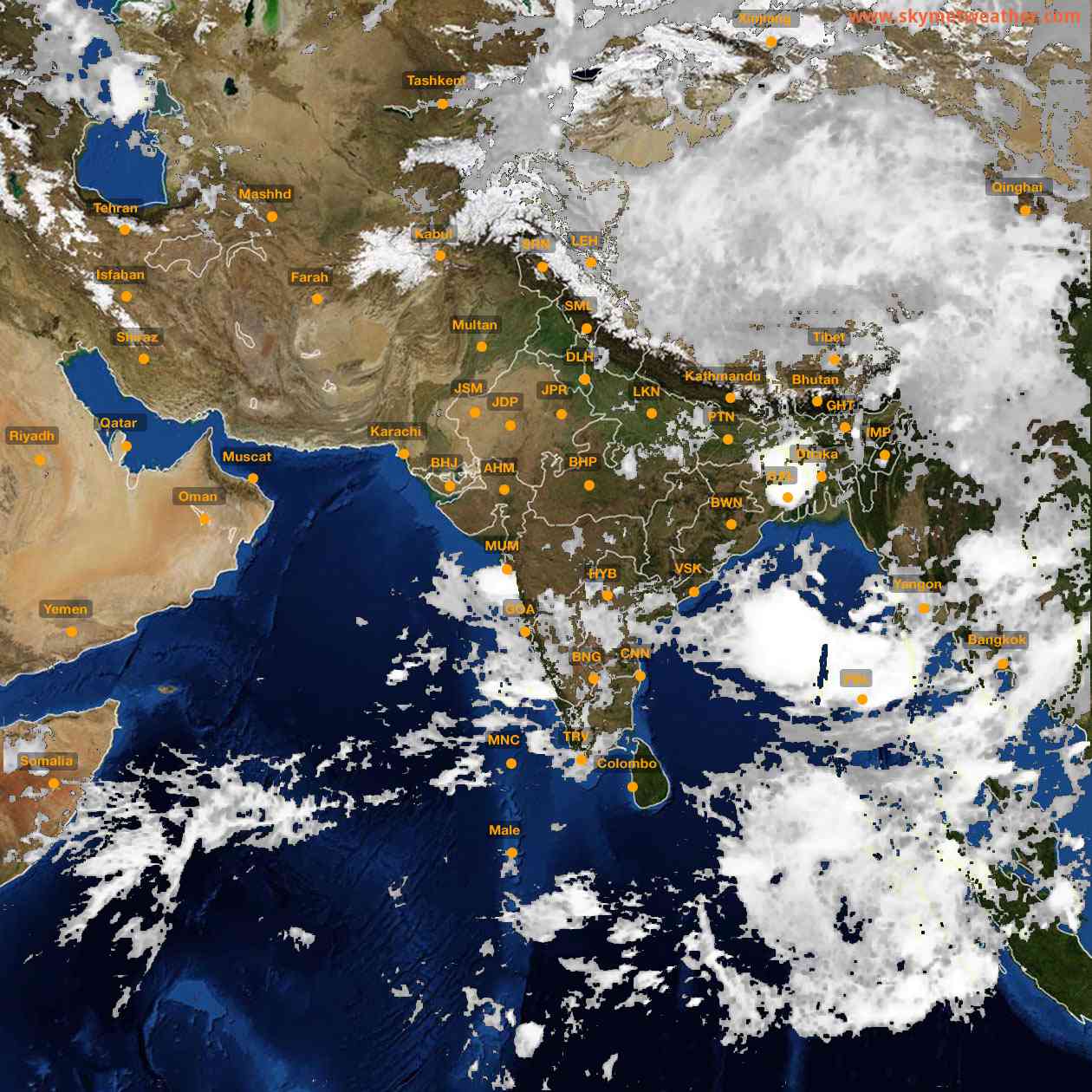 Latest INSAT Weather Satellite Image of India - Infrared Map - 03:00 IST on 10 June 2026