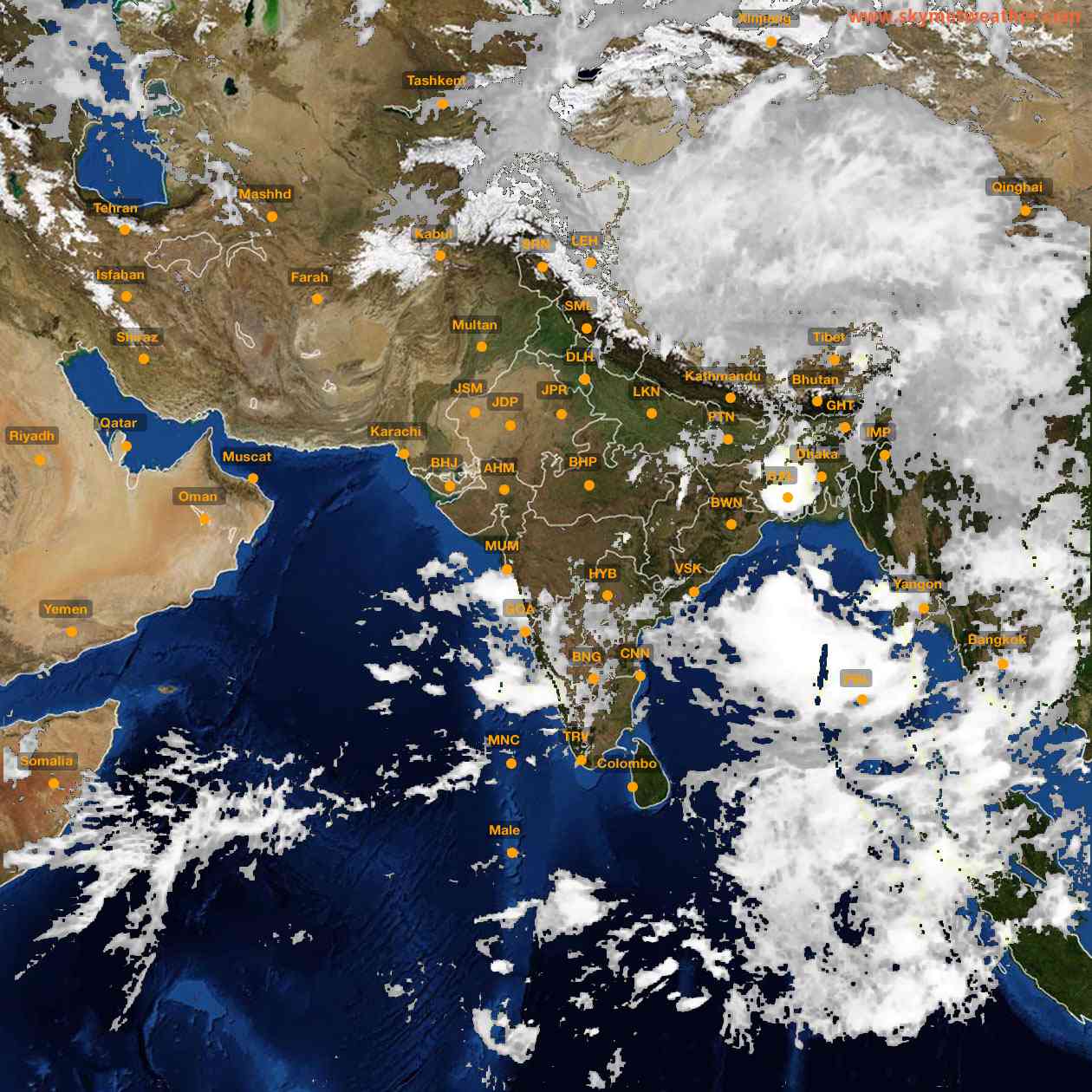 Latest INSAT Weather Satellite Image of India - Infrared Map - 05:00 IST on 10 June 2026