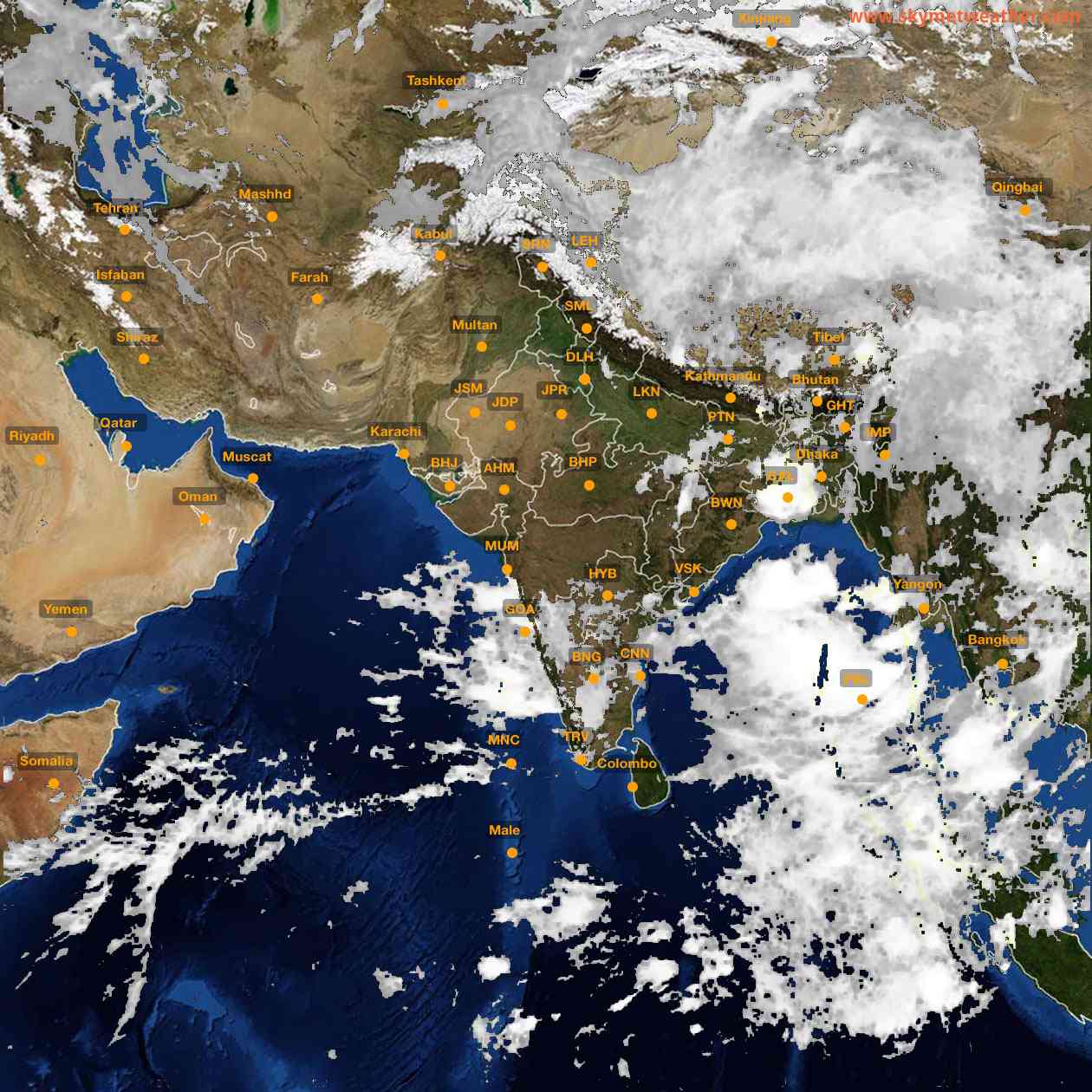 Latest INSAT Weather Satellite Image of India - Infrared Map - 07:00 IST on 10 June 2026