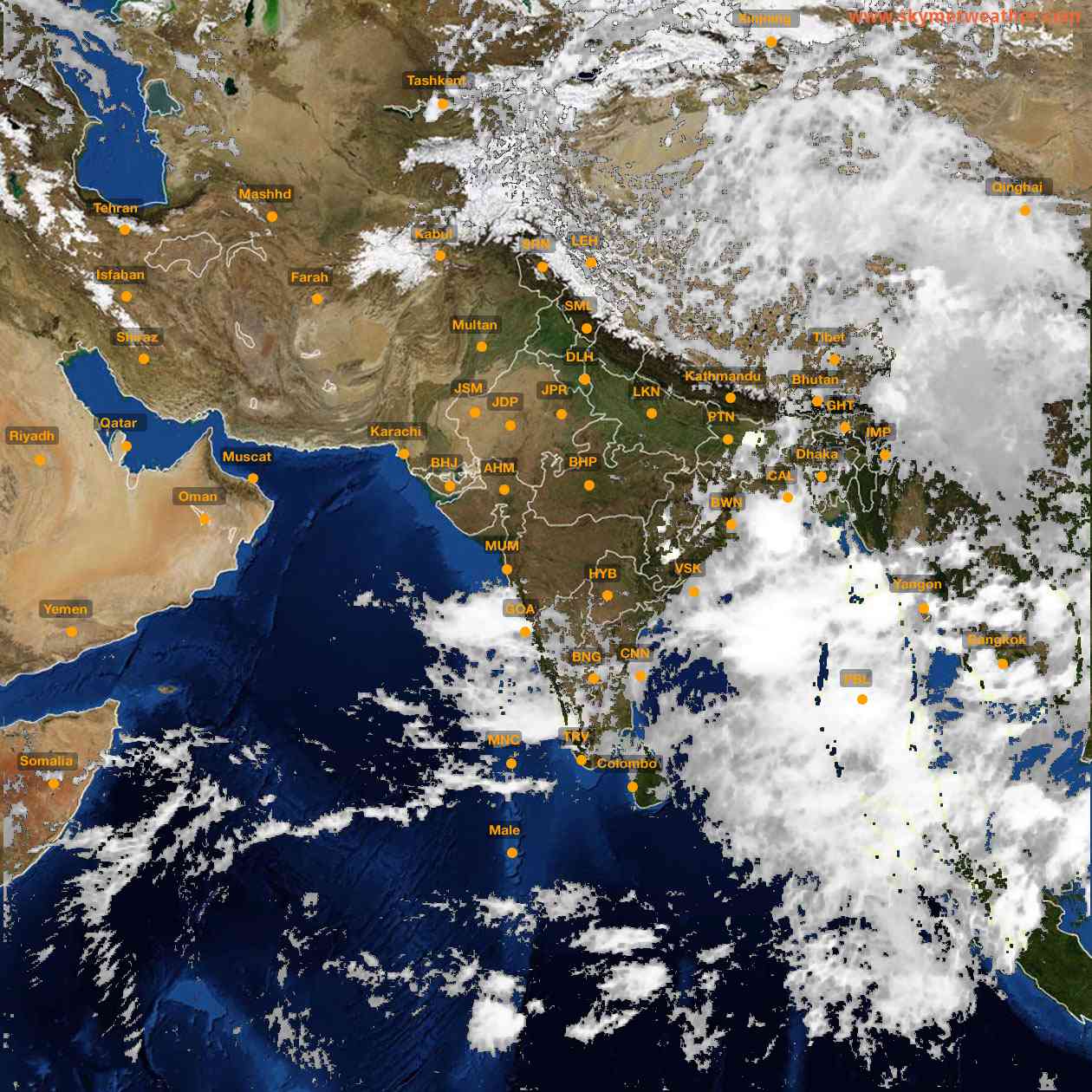 Latest INSAT Weather Satellite Image of India - Infrared Map - 14:00 IST on 10 June 2026