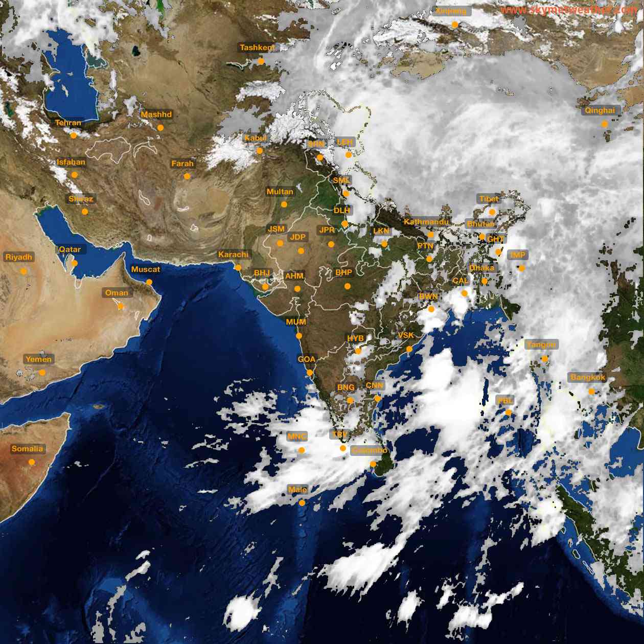 Latest INSAT Weather Satellite Image of India - Infrared Map - 04:00 IST on 12 June 2026