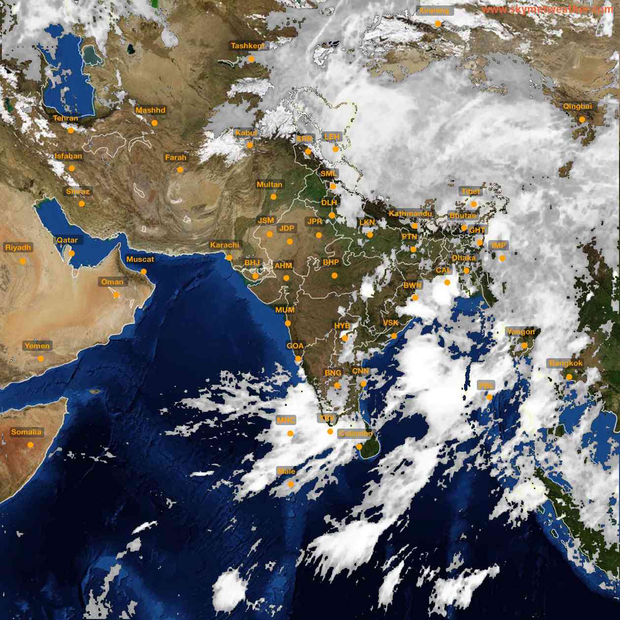 Latest INSAT Weather Satellite Image of India - Infrared Map - 06:00 IST on 12 June 2026