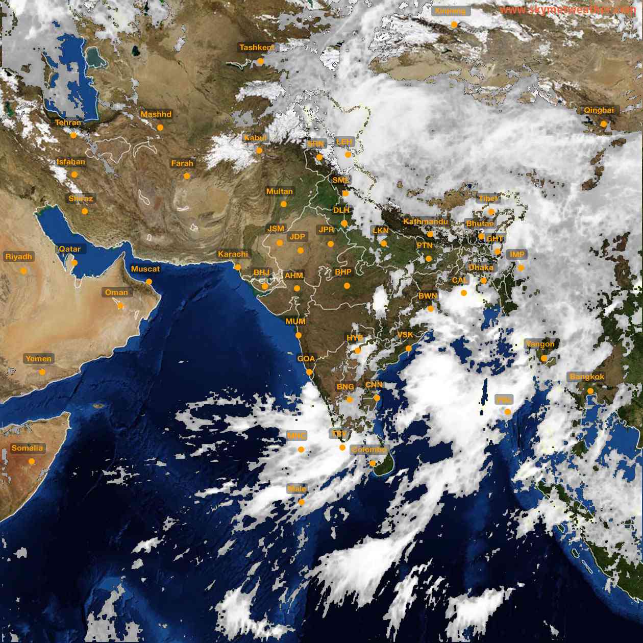 Latest INSAT Weather Satellite Image of India - Infrared Map - 08:00 IST on 12 June 2026
