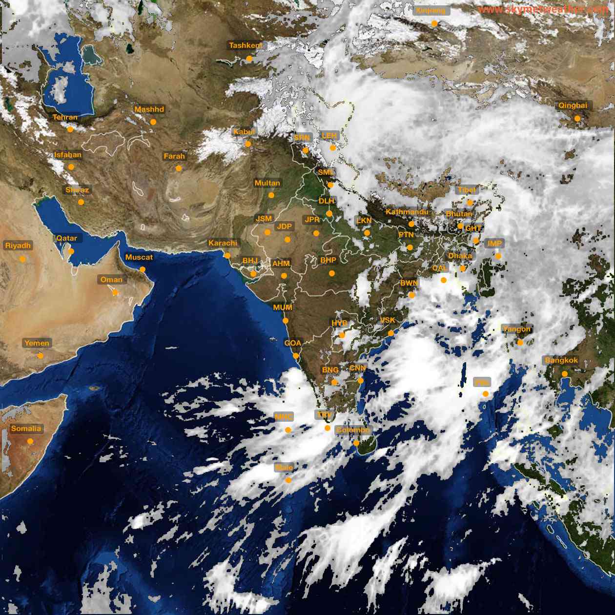 Latest INSAT Weather Satellite Image of India - Infrared Map - 09:00 IST on 12 June 2026