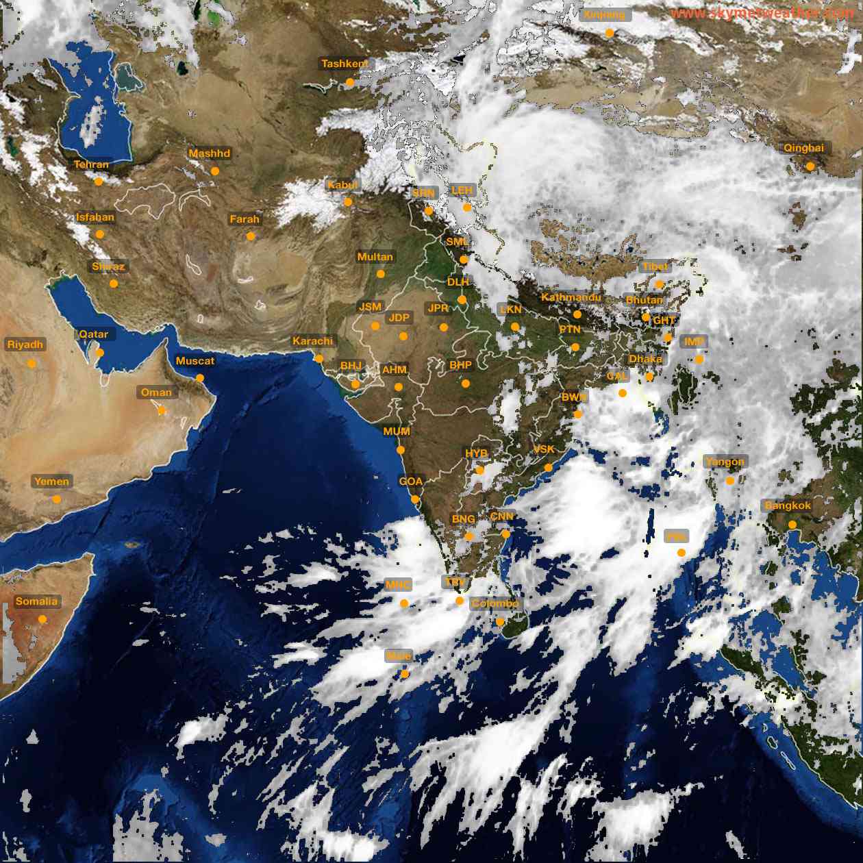 Latest INSAT Weather Satellite Image of India - Infrared Map - 10:00 IST on 12 June 2026