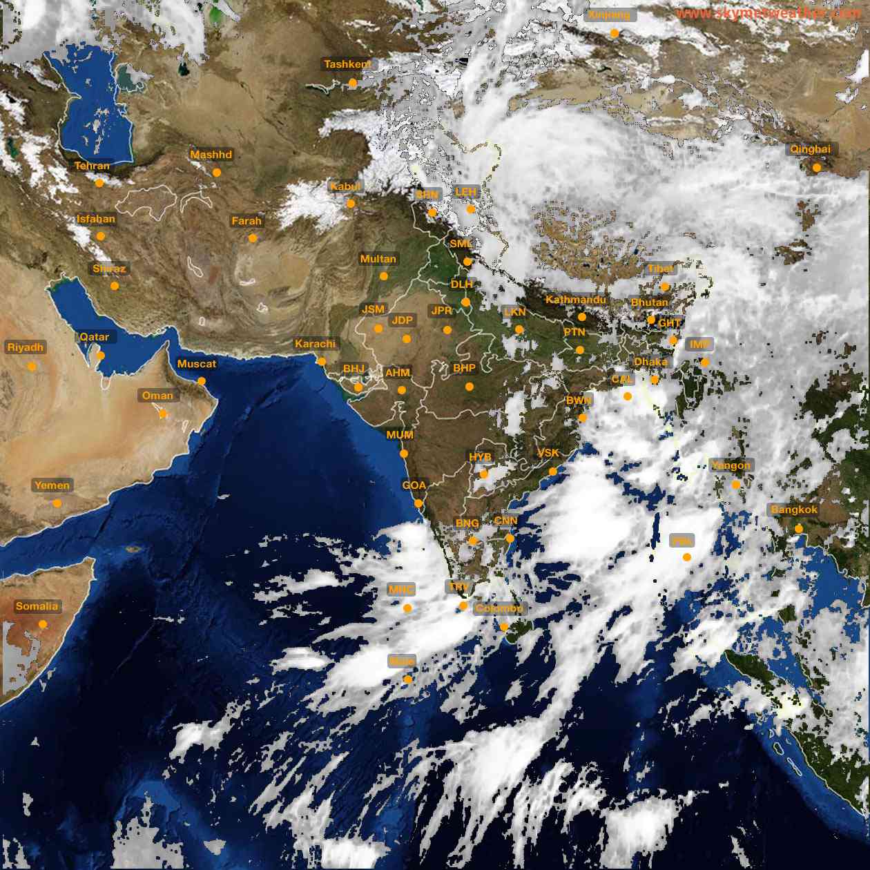 Latest INSAT Weather Satellite Image of India - Infrared Map - 11:00 IST on 12 June 2026