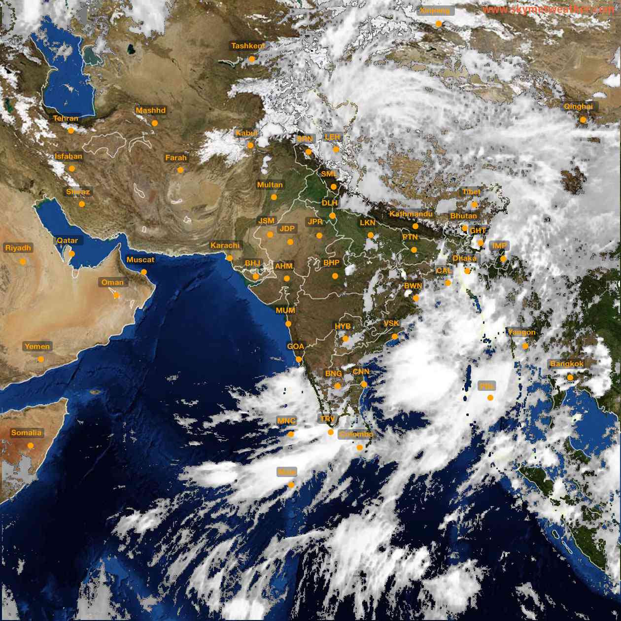 Latest INSAT Weather Satellite Image of India - Infrared Map - 14:00 IST on 12 June 2026