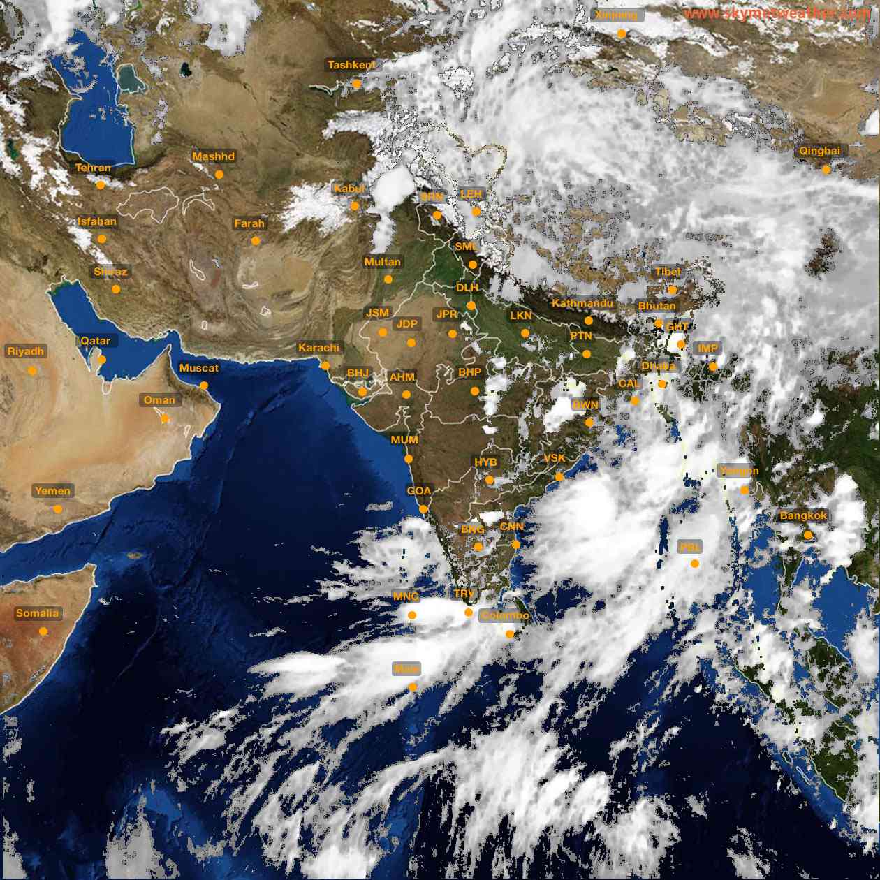 Latest INSAT Weather Satellite Image of India - Infrared Map - 16:00 IST on 12 June 2026