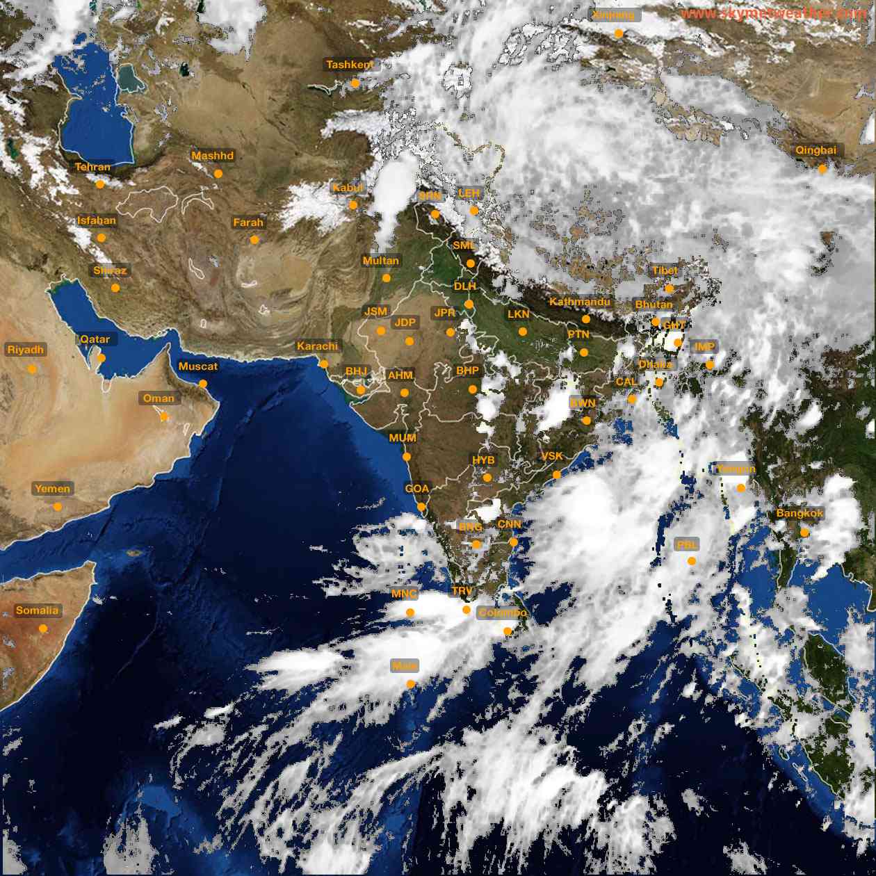 Latest INSAT Weather Satellite Image of India - Infrared Map - 17:00 IST on 12 June 2026