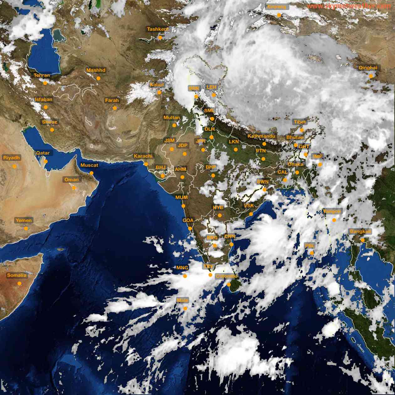 Latest INSAT Weather Satellite Image of India - Infrared Map - 22:00 IST on 12 June 2026