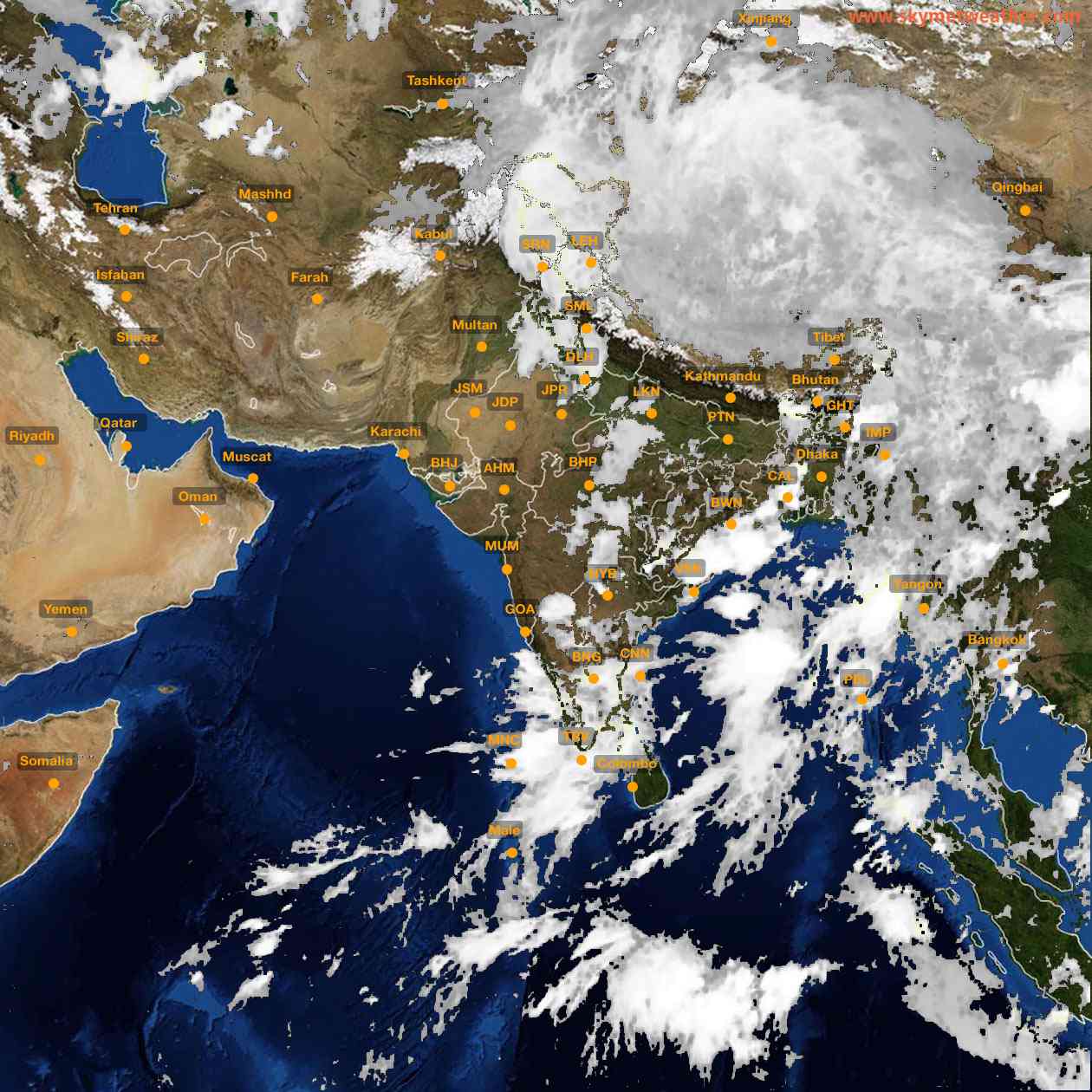 Latest INSAT Weather Satellite Image of India - Infrared Map - 03:00 IST on 13 June 2026