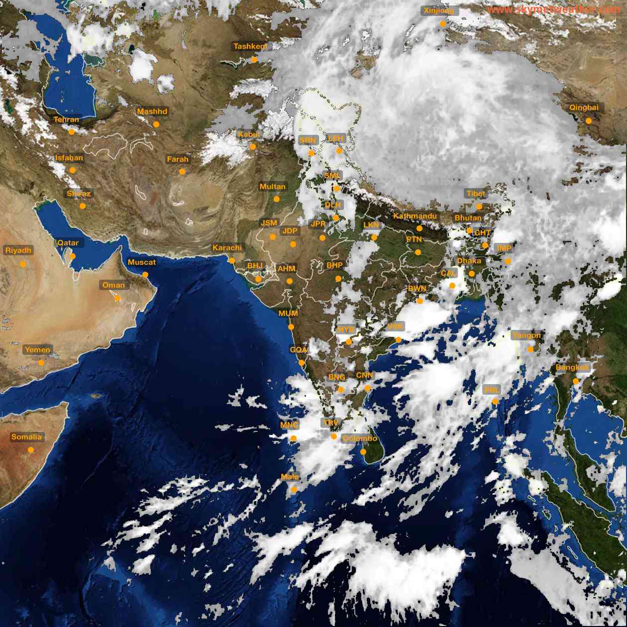 Latest INSAT Weather Satellite Image of India - Infrared Map - 05:00 IST on 13 June 2026