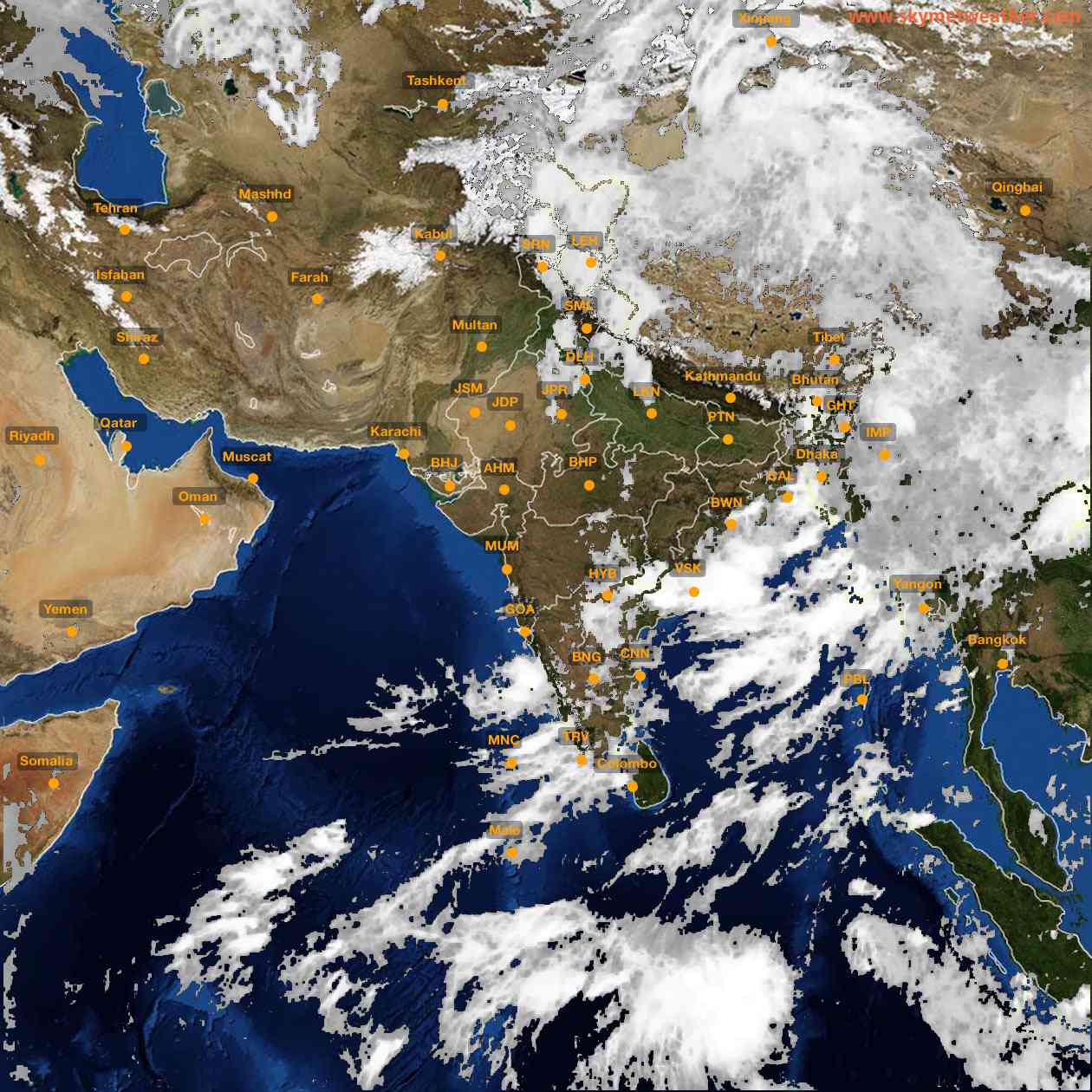Latest INSAT Weather Satellite Image of India - Infrared Map - 10:00 IST on 13 June 2026