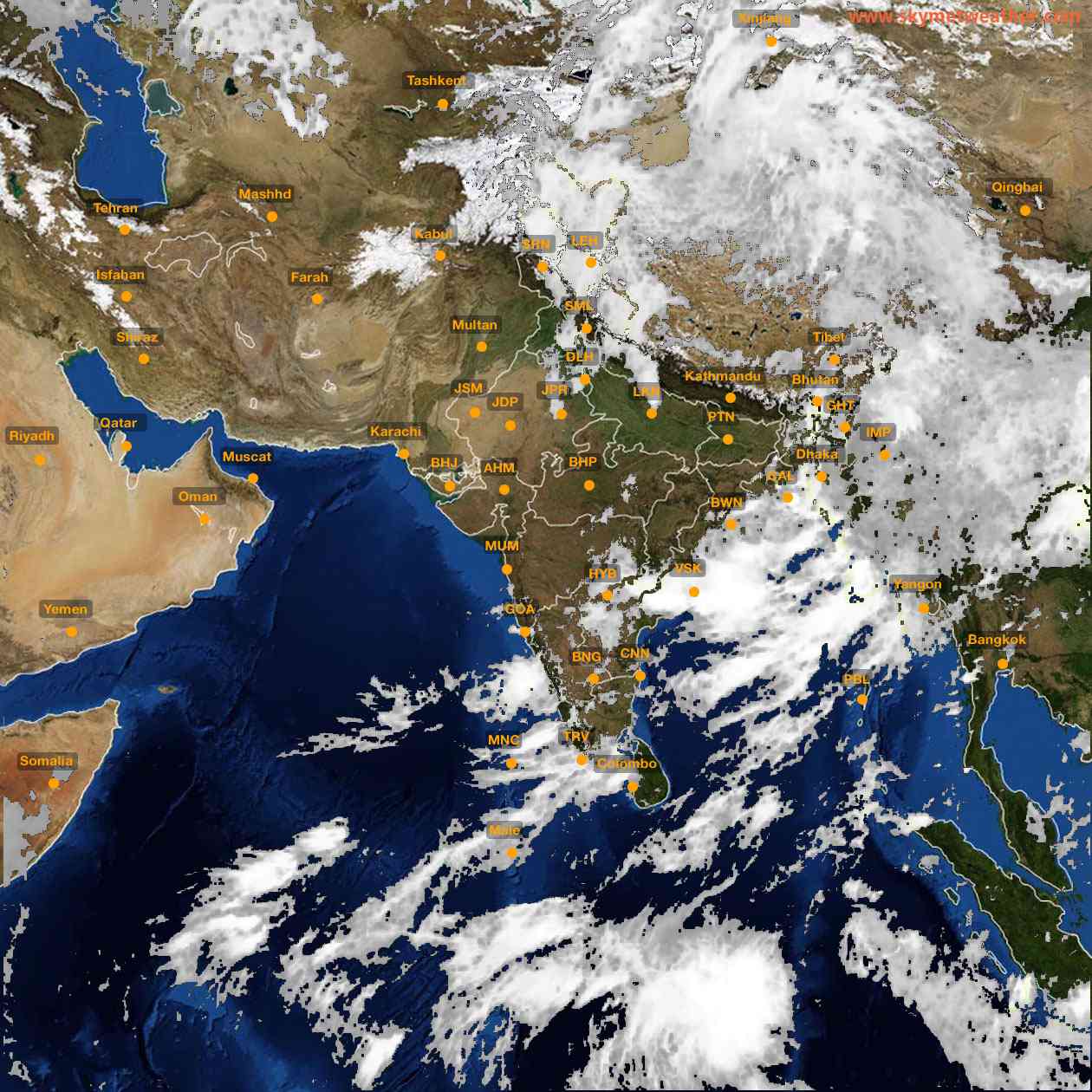 Latest INSAT Weather Satellite Image of India - Infrared Map - 11:00 IST on 13 June 2026