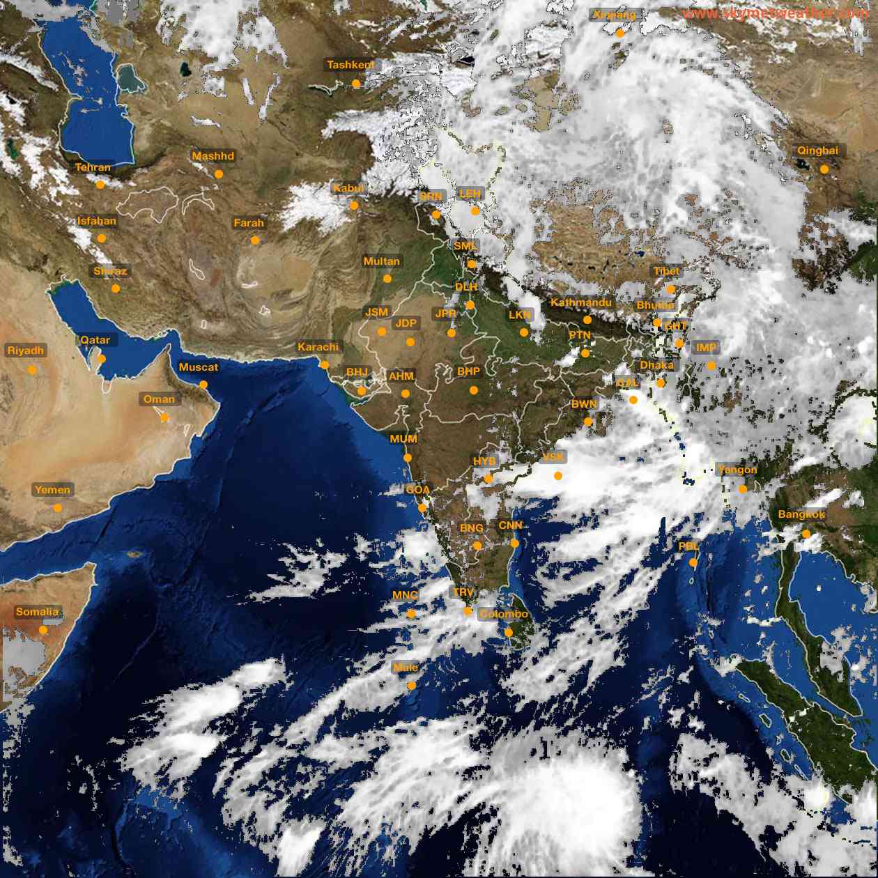 Latest INSAT Weather Satellite Image of India - Infrared Map - 13:00 IST on 13 June 2026