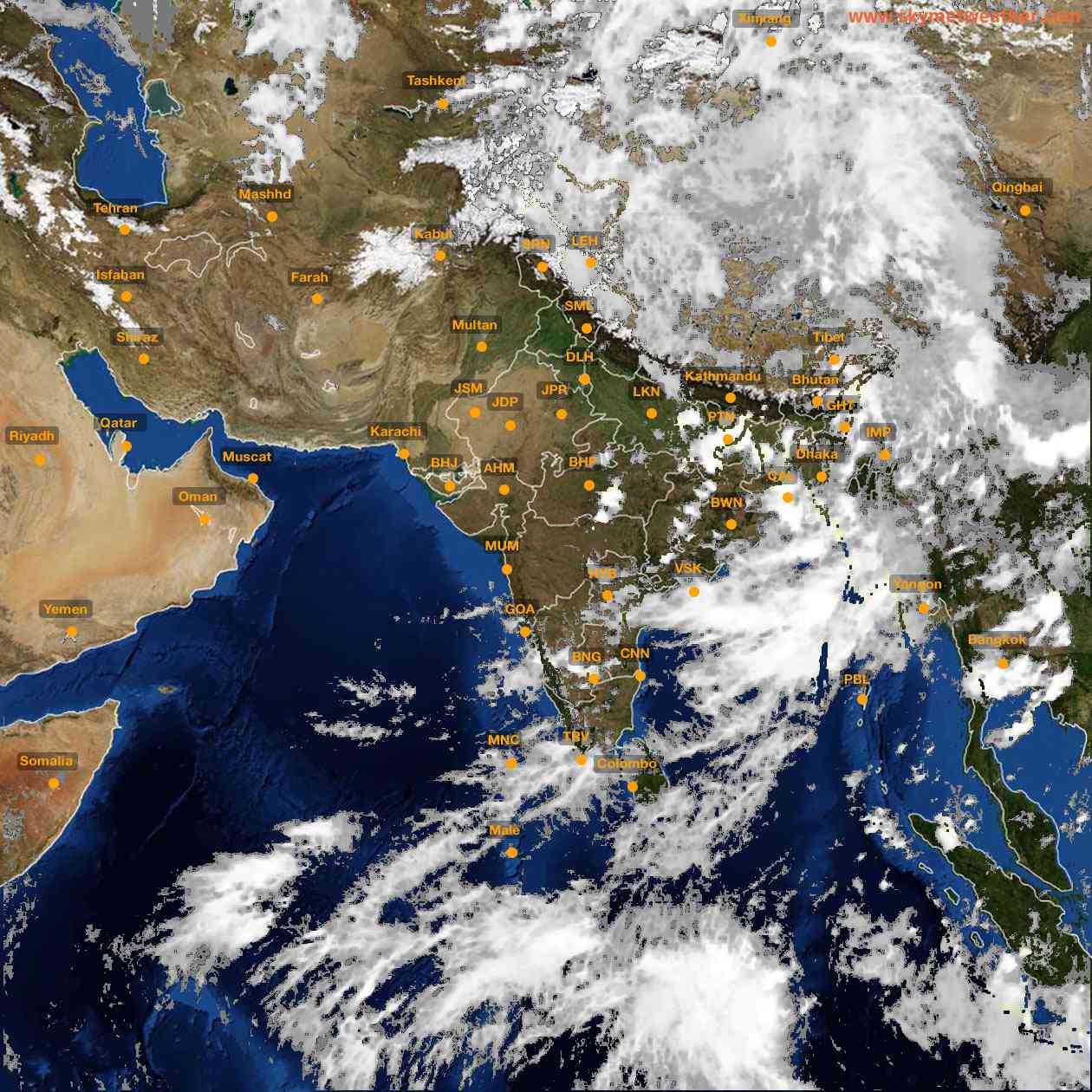 Latest INSAT Weather Satellite Image of India - Infrared Map - 16:00 IST on 13 June 2026