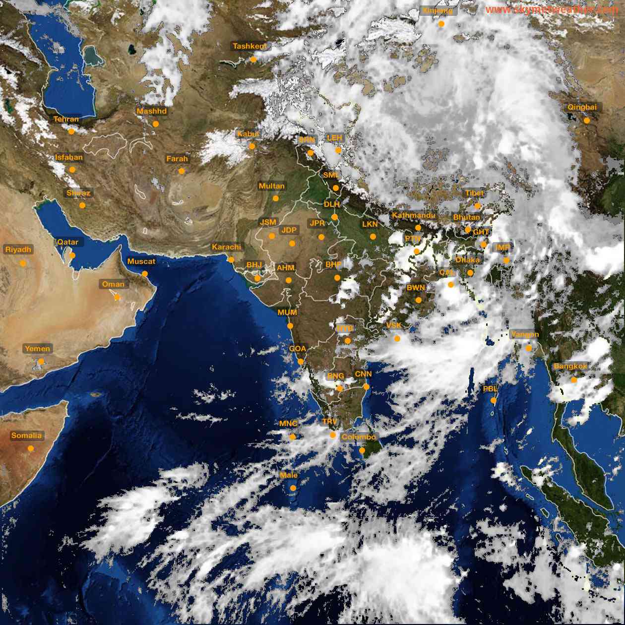 Latest INSAT Weather Satellite Image of India - Infrared Map - 17:00 IST on 13 June 2026