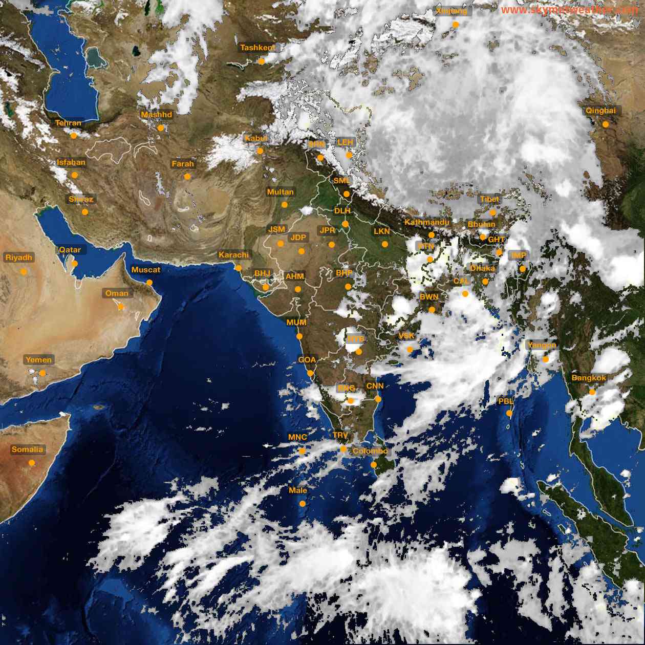 Latest INSAT Weather Satellite Image of India - Infrared Map - 19:00 IST on 13 June 2026