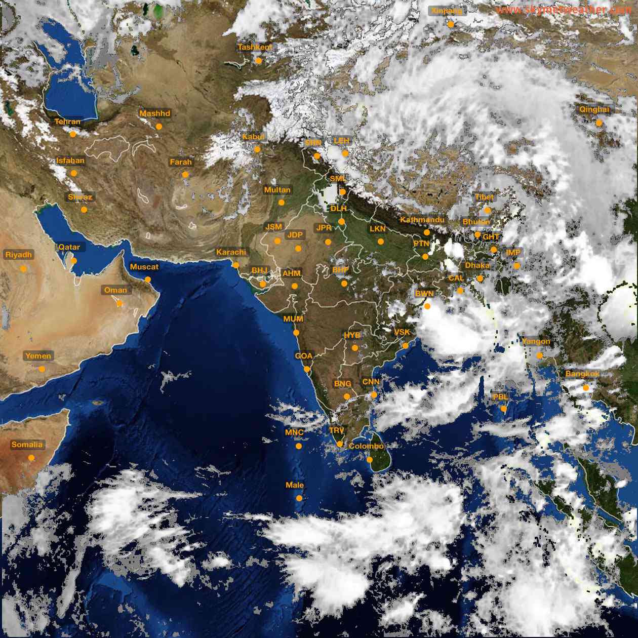 Latest INSAT Weather Satellite Image of India - Infrared Map - 15:00 IST on 15 June 2026