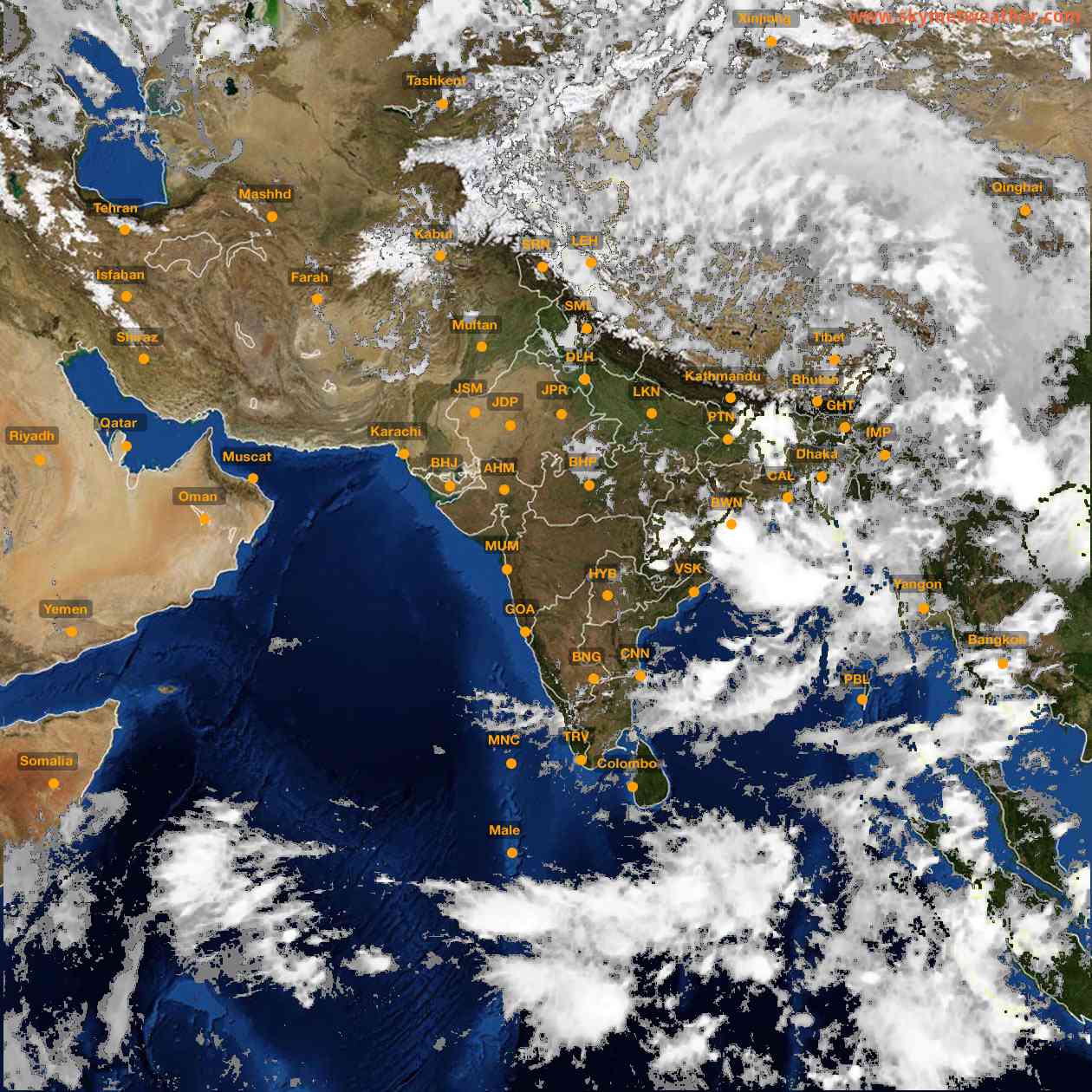 Latest INSAT Weather Satellite Image of India - Infrared Map - 16:00 IST on 15 June 2026