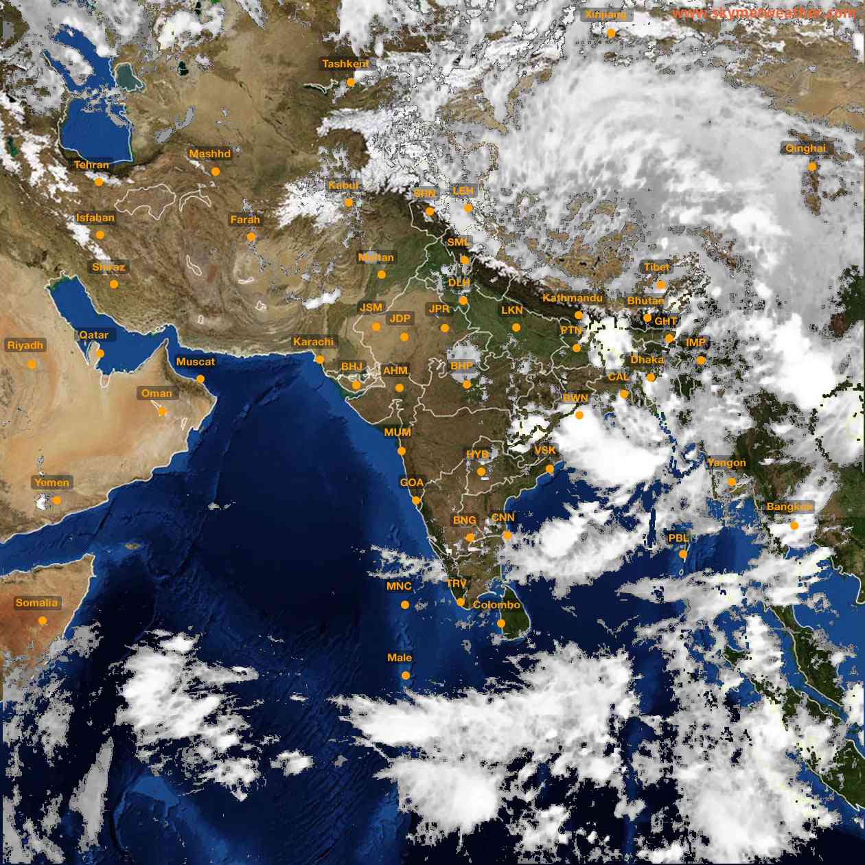 Latest INSAT Weather Satellite Image of India - Infrared Map - 17:00 IST on 15 June 2026