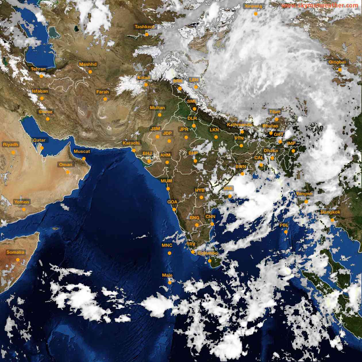 Latest INSAT Weather Satellite Image of India - Infrared Map - 01:00 IST on 16 June 2026