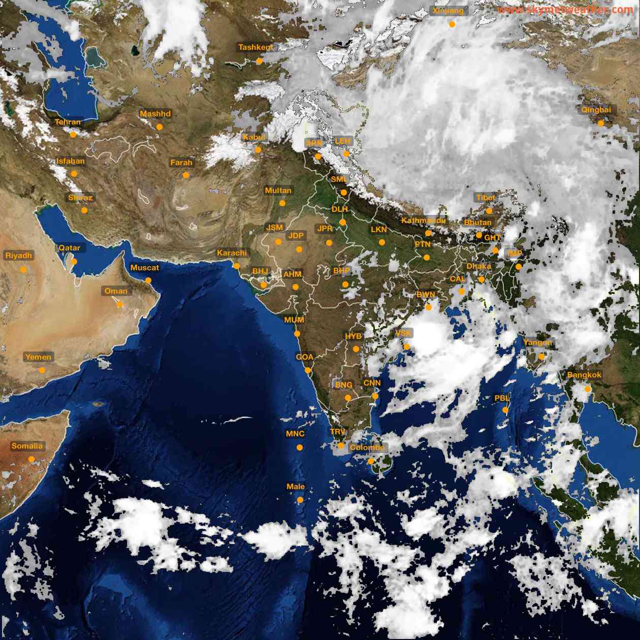 Latest INSAT Weather Satellite Image of India - Infrared Map - 03:00 IST on 16 June 2026