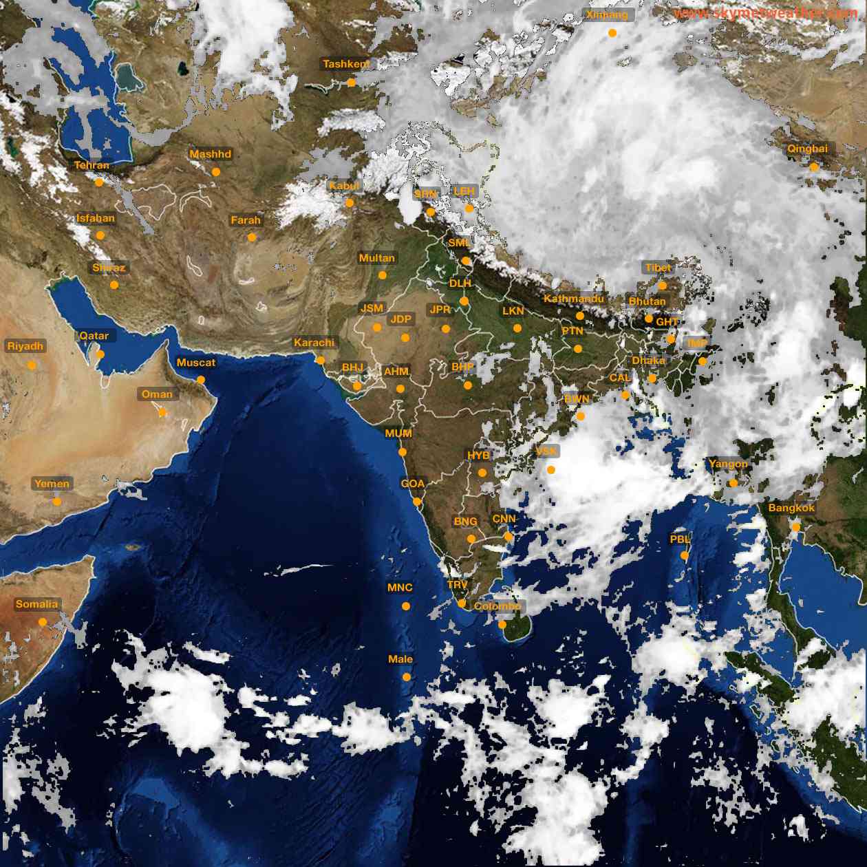 Latest INSAT Weather Satellite Image of India - Infrared Map - 05:00 IST on 16 June 2026