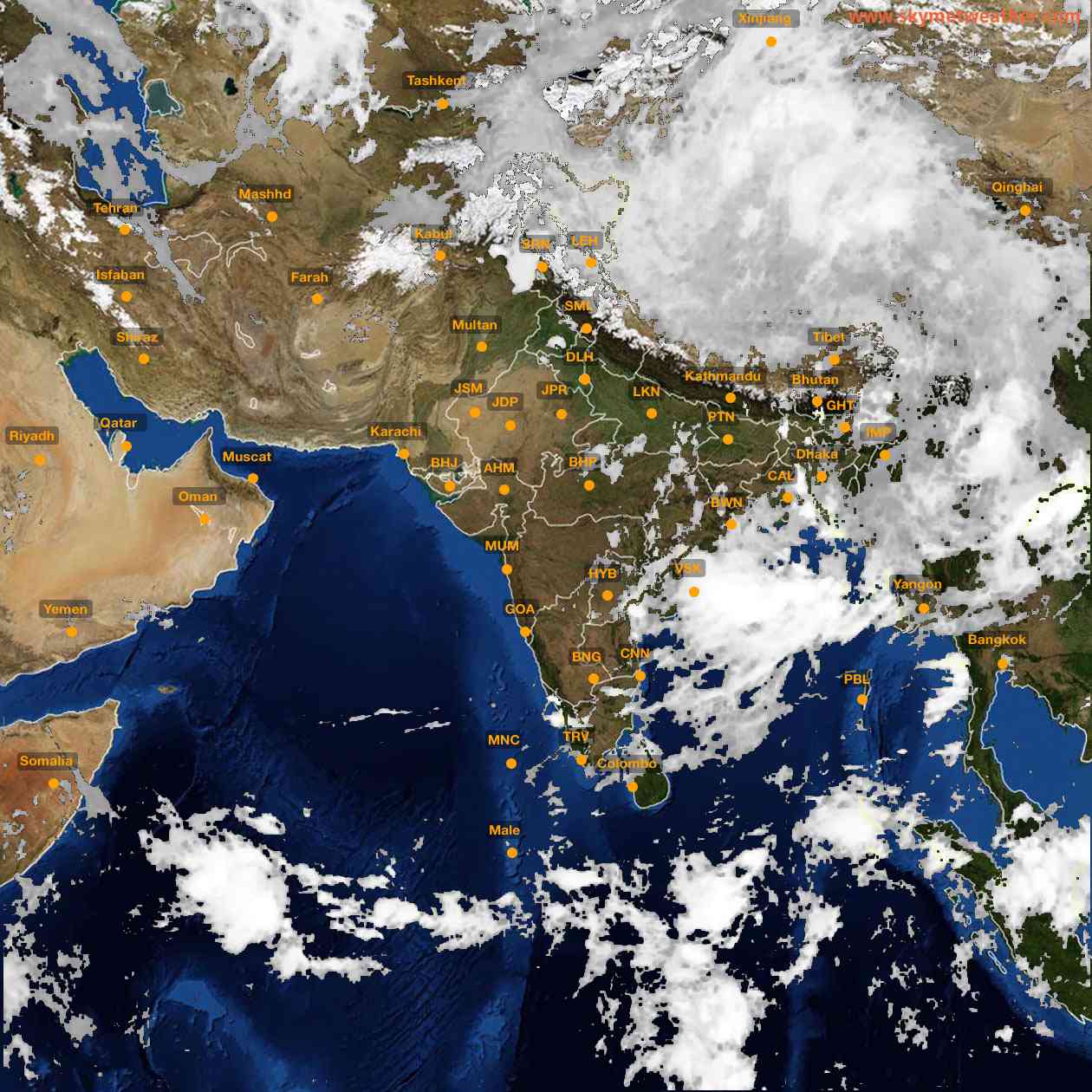 Latest INSAT Weather Satellite Image of India - Infrared Map - 06:00 IST on 16 June 2026