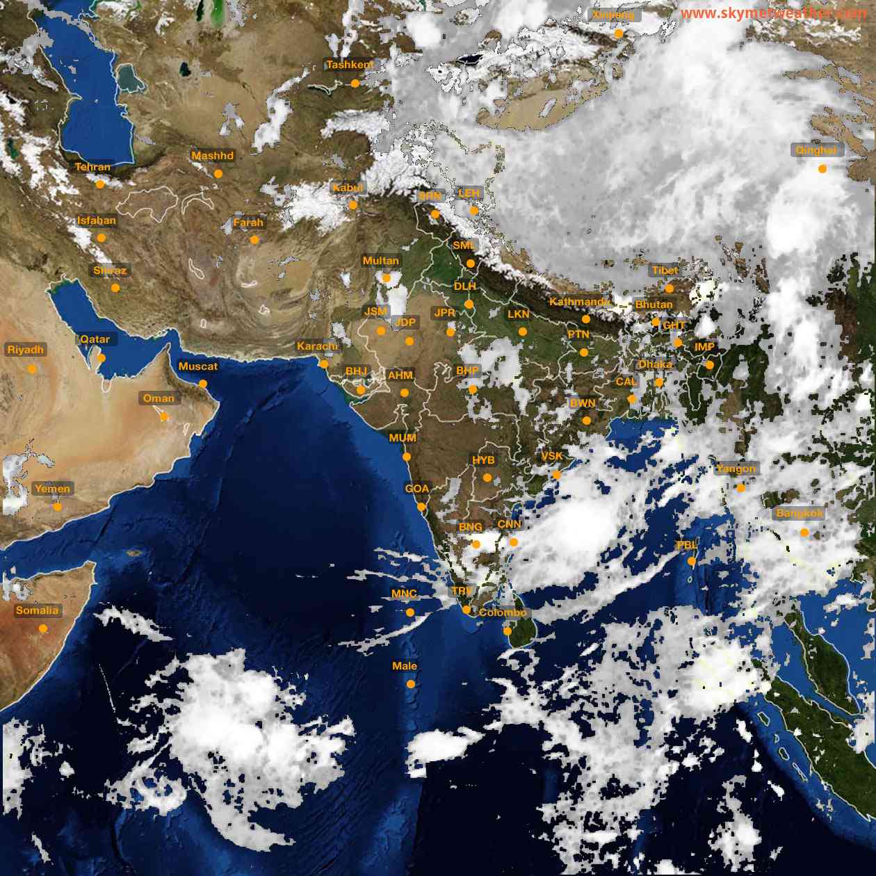Latest INSAT Weather Satellite Image of India - Infrared Map - 01:00 IST on 17 June 2026