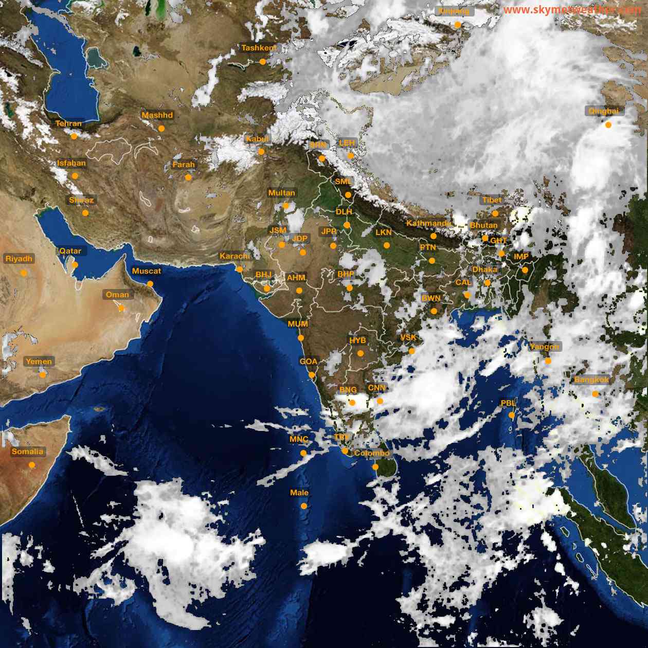 Latest INSAT Weather Satellite Image of India - Infrared Map - 02:00 IST on 17 June 2026