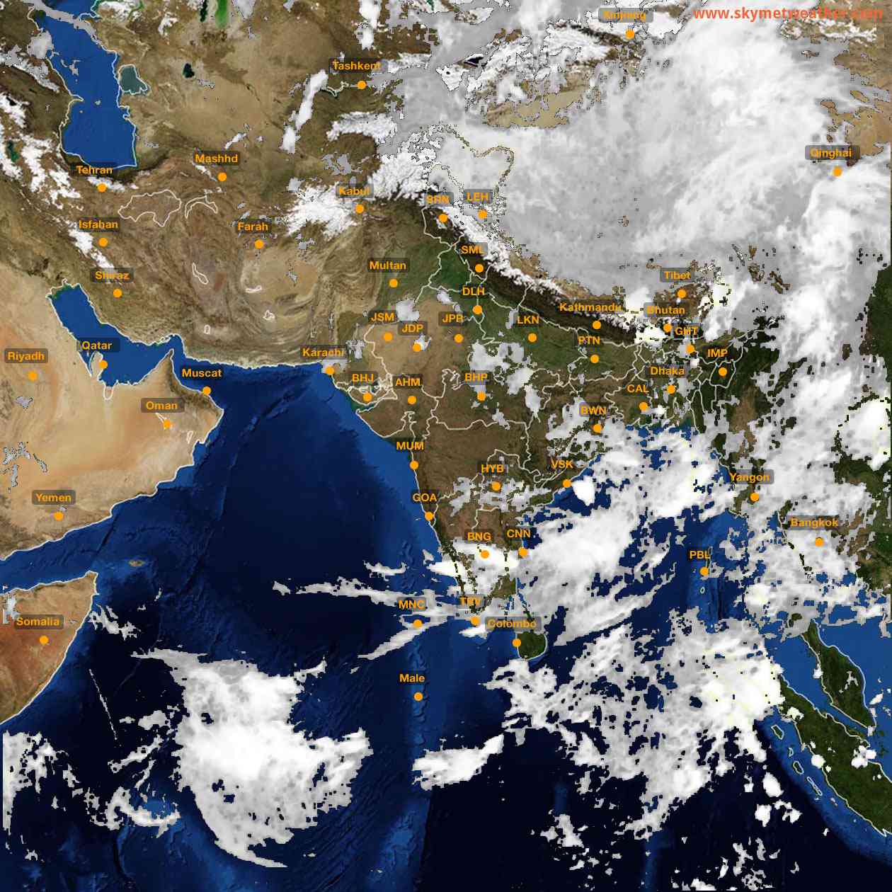 Latest INSAT Weather Satellite Image of India - Infrared Map - 04:00 IST on 17 June 2026