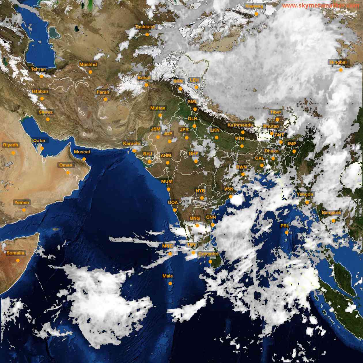 Latest INSAT Weather Satellite Image of India - Infrared Map - 05:00 IST on 17 June 2026