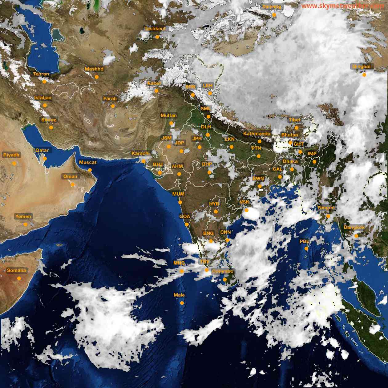 Latest INSAT Weather Satellite Image of India - Infrared Map - 06:00 IST on 17 June 2026