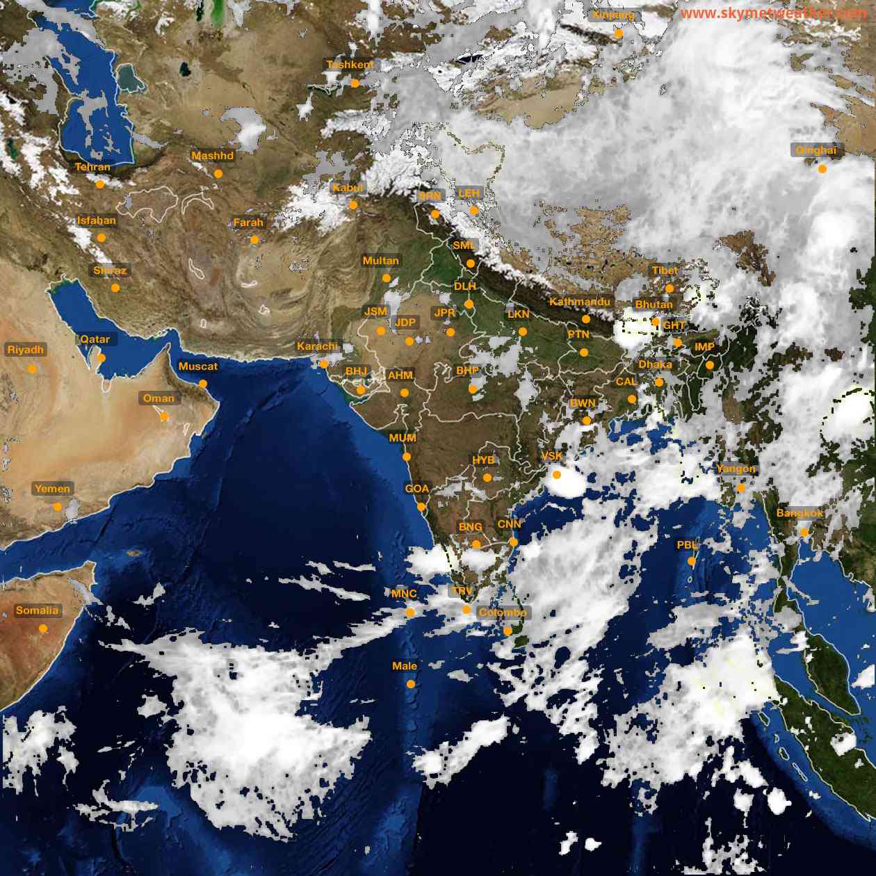 Latest INSAT Weather Satellite Image of India - Infrared Map - 07:00 IST on 17 June 2026