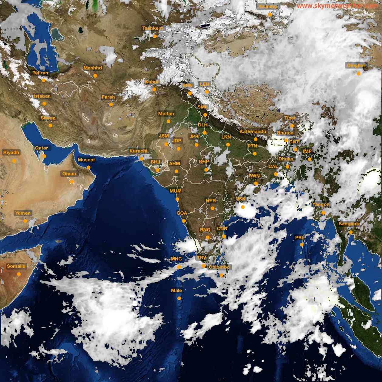 Latest INSAT Weather Satellite Image of India - Infrared Map - 08:00 IST on 17 June 2026