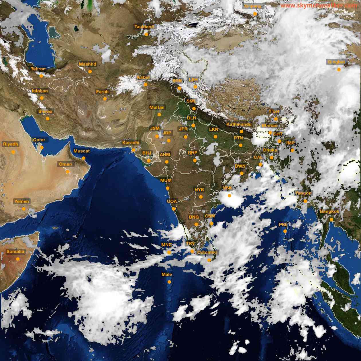 Latest INSAT Weather Satellite Image of India - Infrared Map - 09:00 IST on 17 June 2026