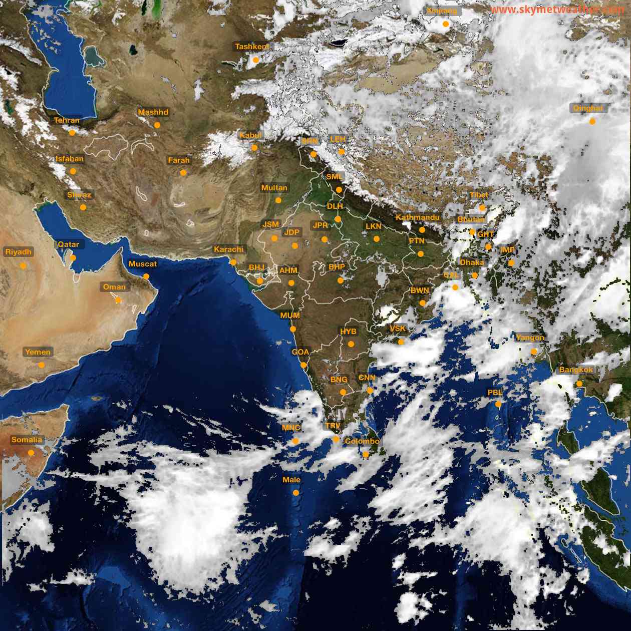 Latest INSAT Weather Satellite Image of India - Infrared Map - 13:00 IST on 17 June 2026