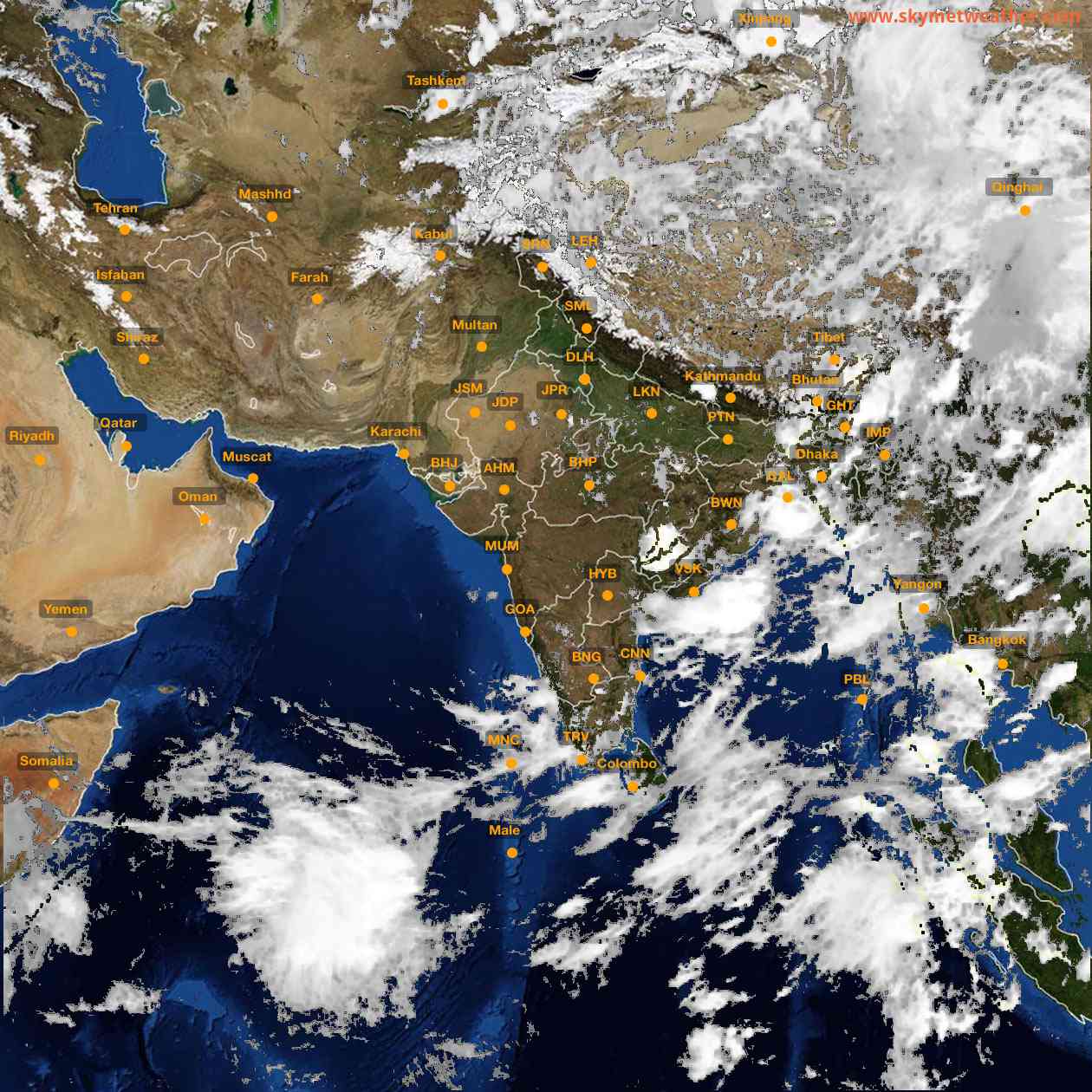 Latest INSAT Weather Satellite Image of India - Infrared Map - 14:00 IST on 17 June 2026