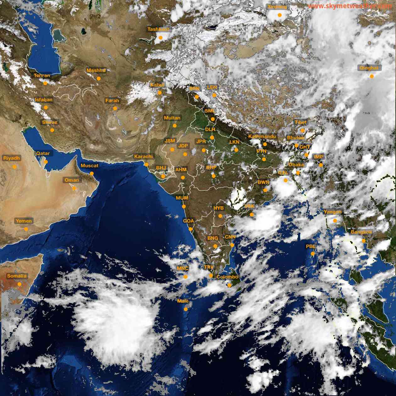Latest INSAT Weather Satellite Image of India - Infrared Map - 15:00 IST on 17 June 2026