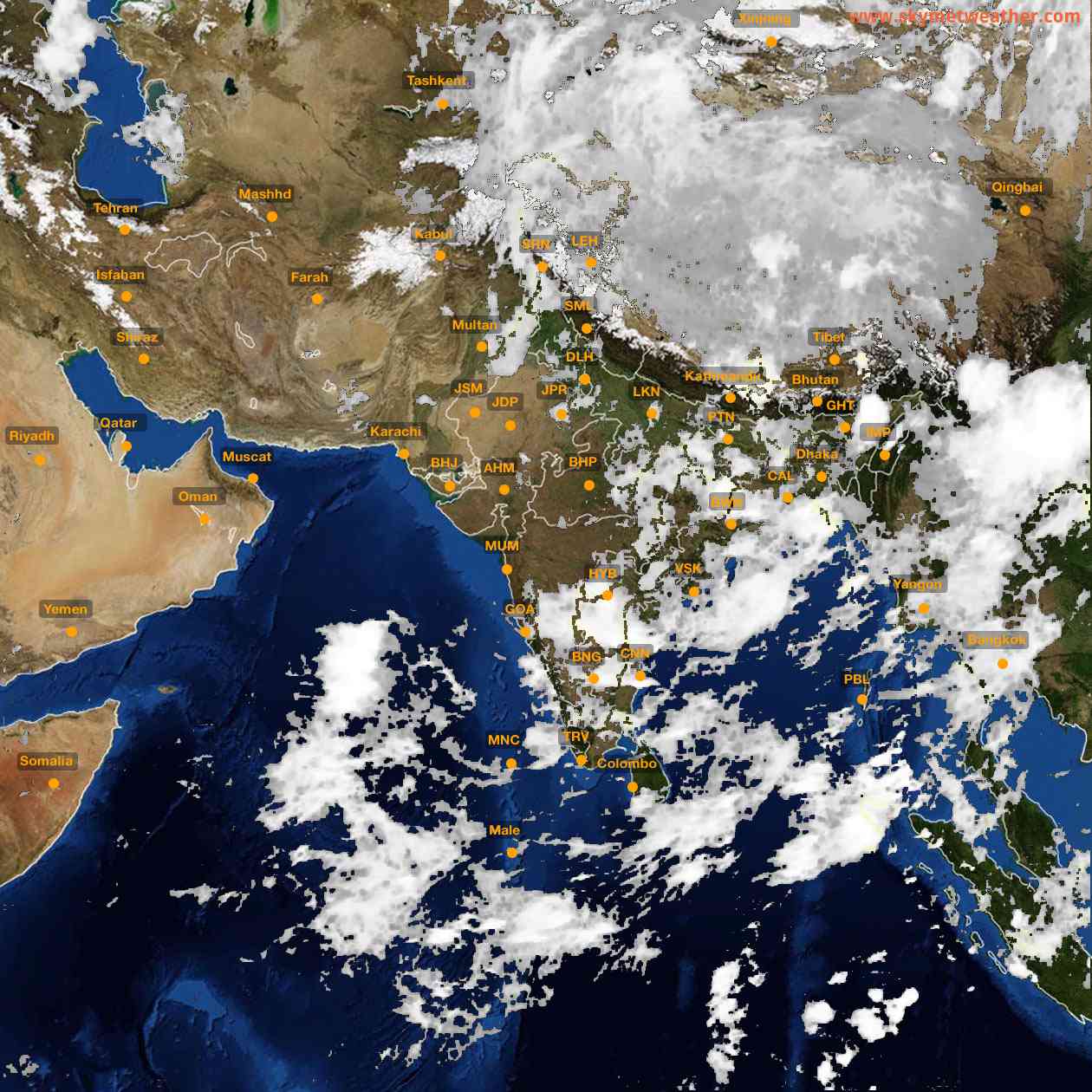 Latest INSAT Weather Satellite Image of India - Infrared Map - 03:00 IST on 19 June 2026