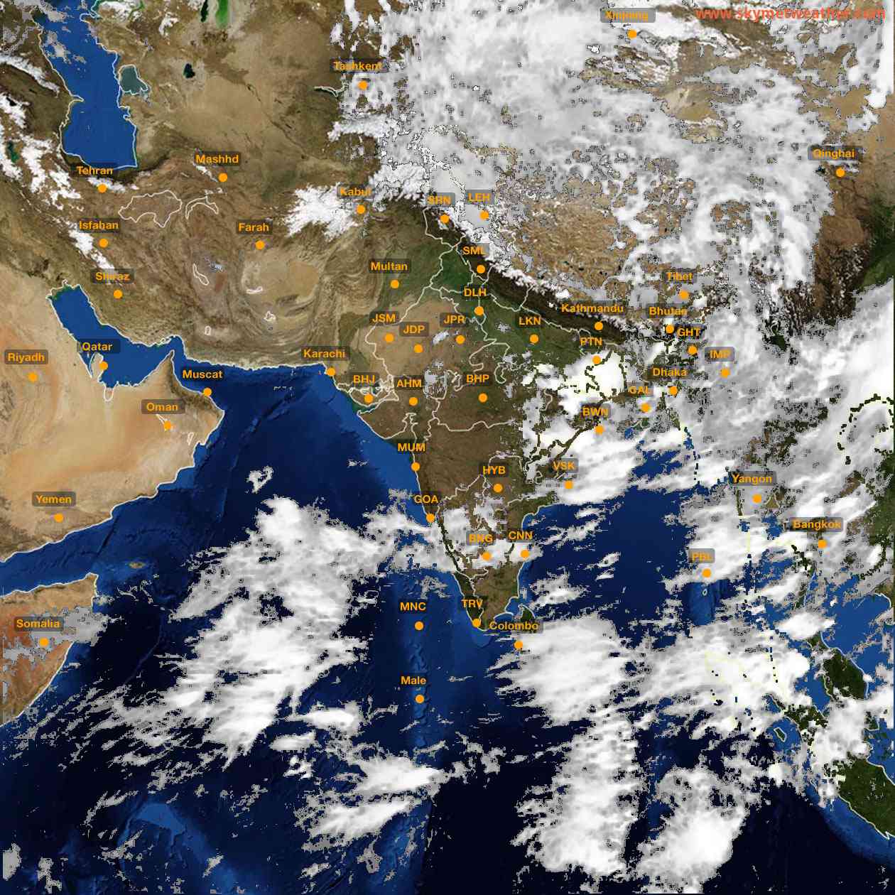 Latest INSAT Weather Satellite Image of India - Infrared Map - 14:00 IST on 19 June 2026