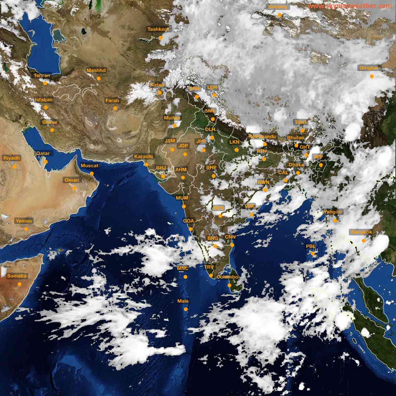 Latest INSAT Weather Satellite Image of India - Infrared Map - 01:00 IST on 20 June 2026