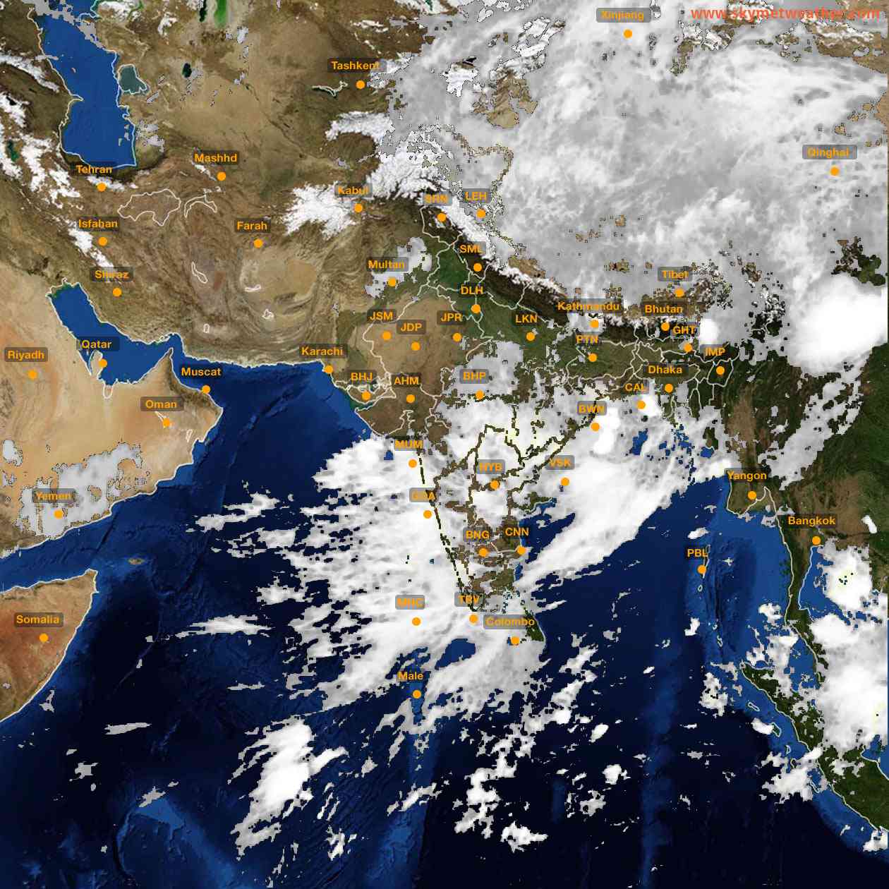 Latest INSAT Weather Satellite Image of India - Infrared Map - 01:00 IST on 23 June 2026