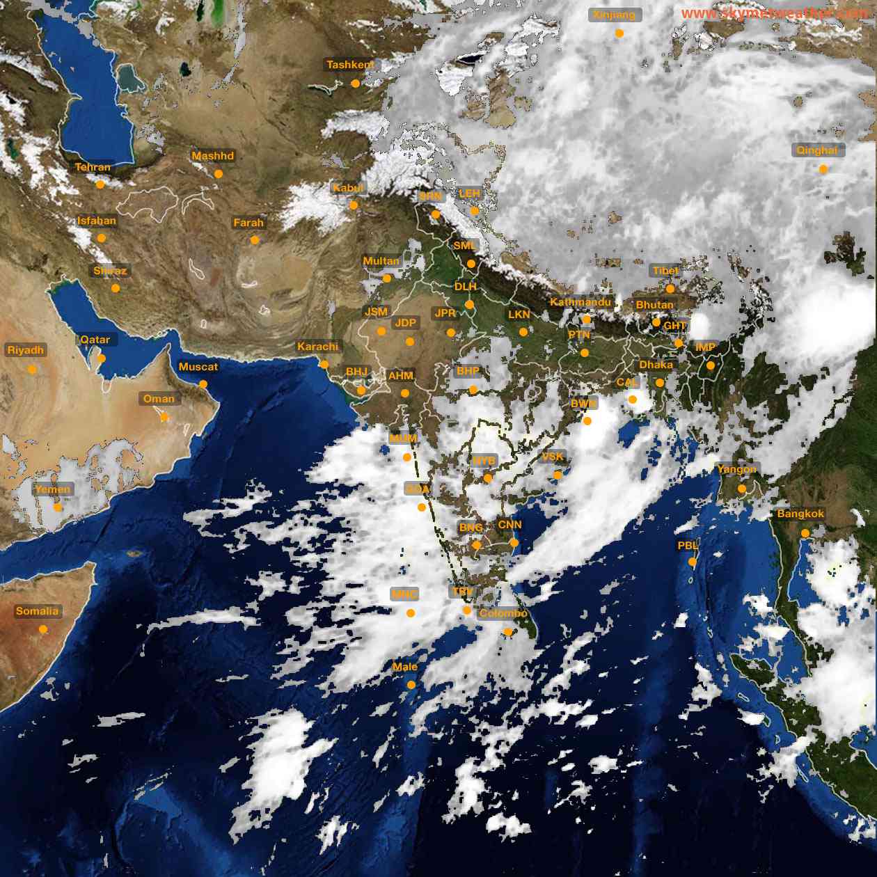 Latest INSAT Weather Satellite Image of India - Infrared Map - 02:00 IST on 23 June 2026